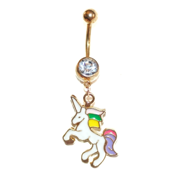 Magical unicorn golden belly ring - Picture 1 of 6